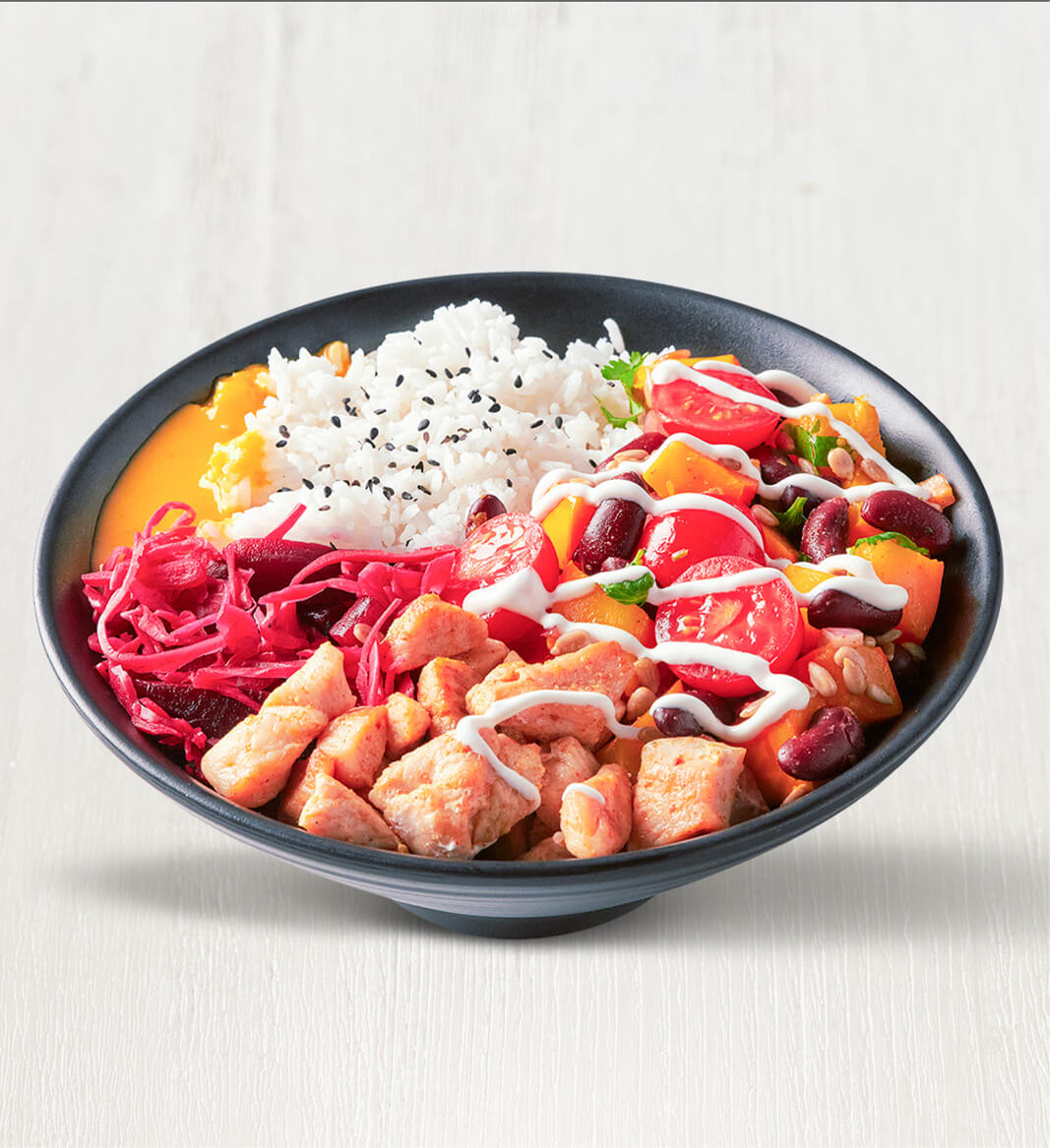UGO Buddha bowl s kuřecím masem a jasmínovou rýží