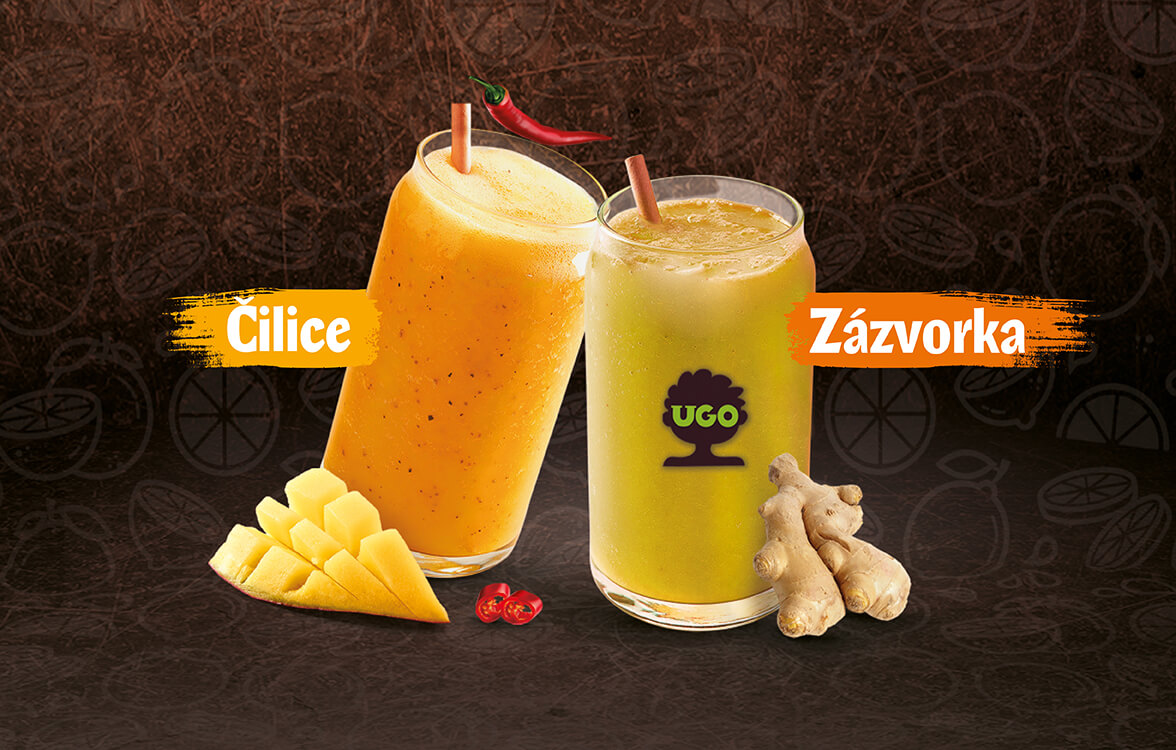 UGO sezónní drinky Čilice a Zázvorka
